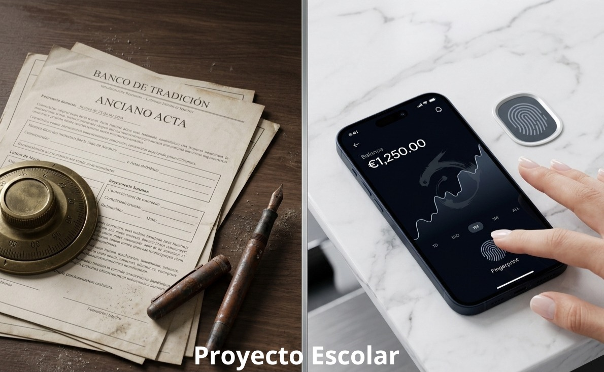 Imagen donde se puee visualizar que nuestros procesos son actualizados y rapidos comparando papel físico y un telefono terminando el proceso rapidamente
